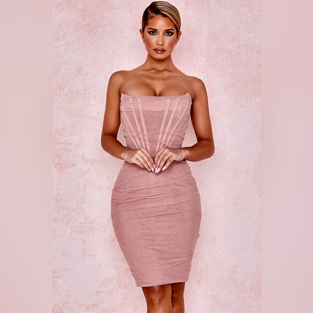 Rosedress Chic Ruched Strapless Mini Cocktail Party Dress